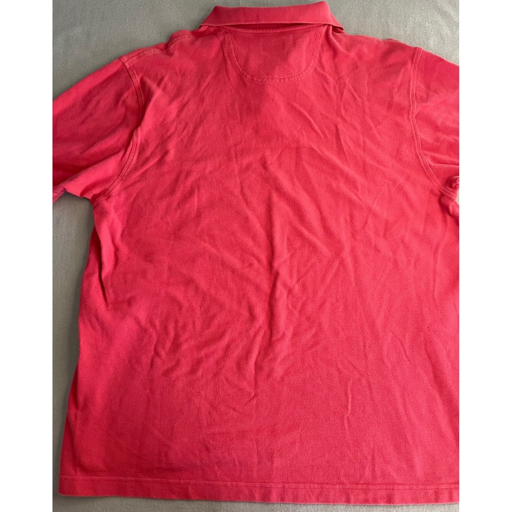 IZOD Mens Silk Wash‎ Cotton Polo Shirt Coral Pink XL Short Sleeve Crest Logo - Picture 8 of 8